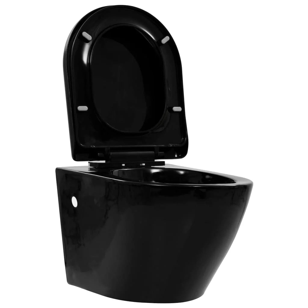 WC sospeso senza brida vaso in ceramica nero 02_0003588