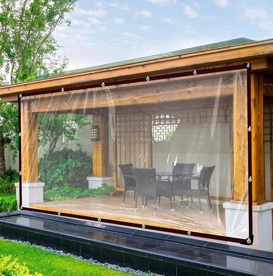 Telaio in PVC trasparente 4x4m - Ombrellone per patio pesante - Protezione per piante - Protezione per giardino - Protezione per pollaio contro vento e pioggia - Ombrellone per patio