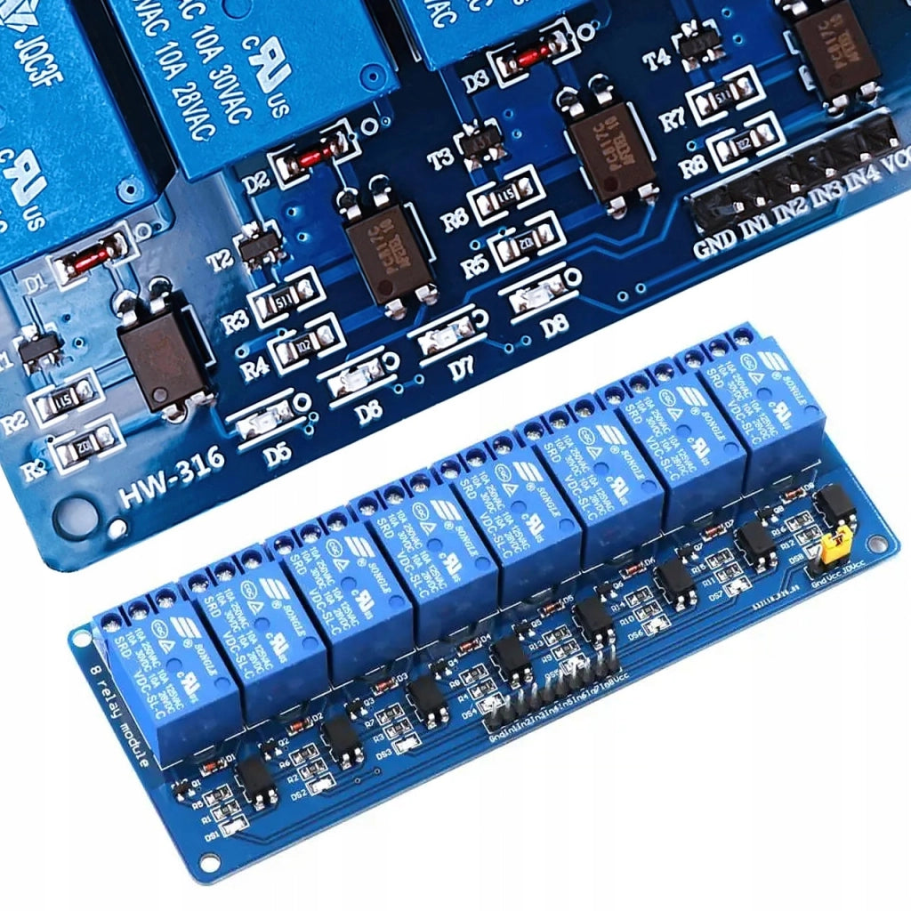 Modulo Relè 8 Canali 12V per Arduino – Alta Qualità, Isolamento Ottico | Dimensioni 137x57x19 mm, 10A