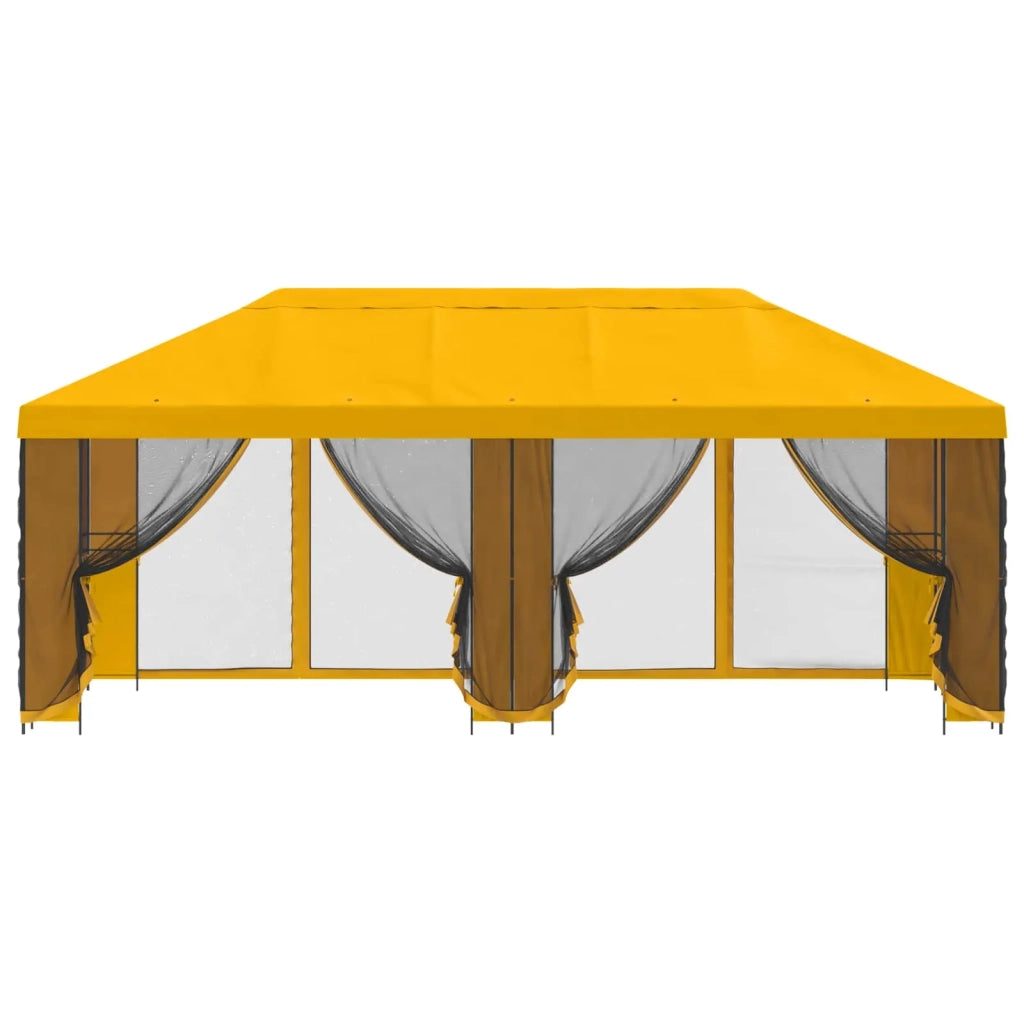Gazebo con pareti laterali 6 x 3 m Giallo Poliestere e Acciaio 3376026