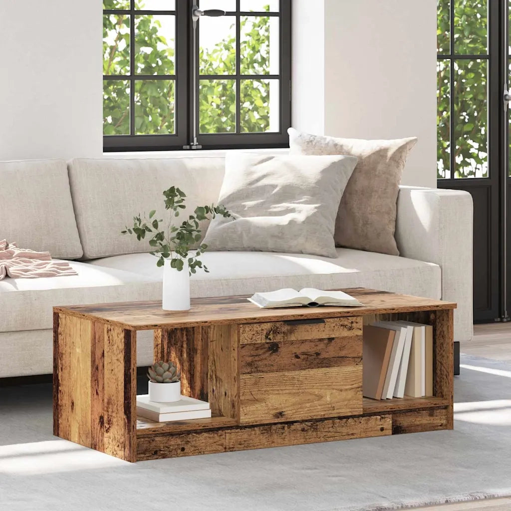 Tavolino da salotto con cassetto Legno vecchio 102 x 50 x 36cm 880519
