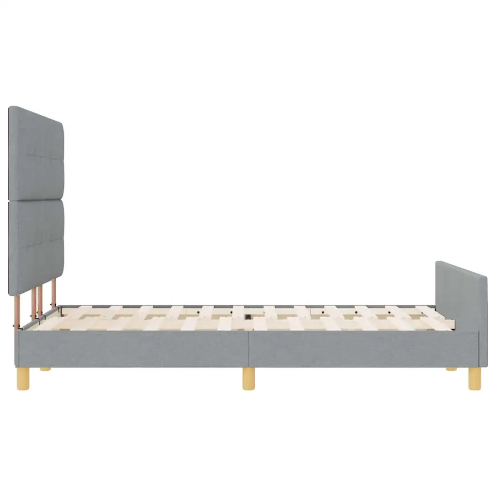 Letto matrimoniale | Letto per adulti | Struttura del letto Grigio chiaro 140 x 200 cm Tessuto