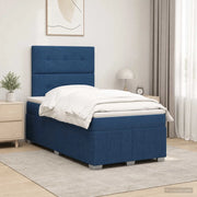 Letto box spring con materasso Blu 120 x 190 cm Tessuto 3454098
