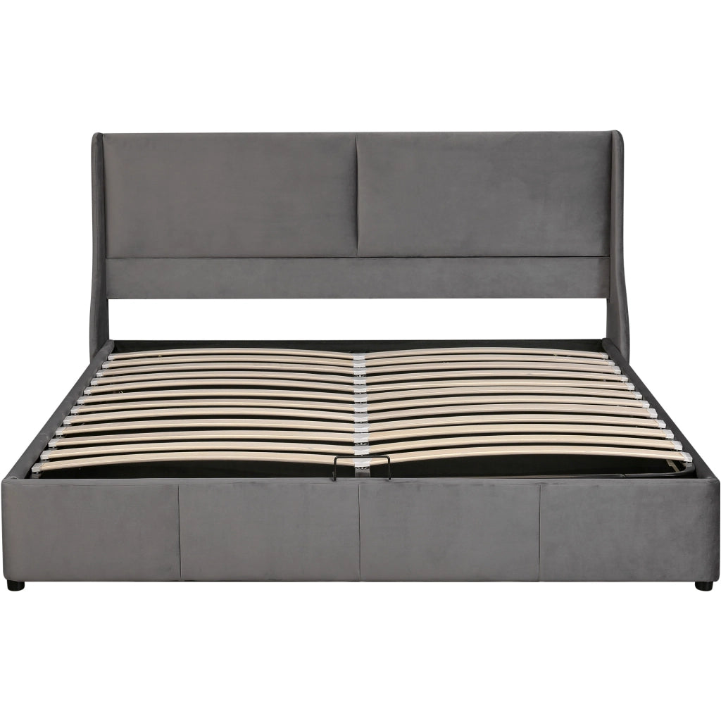 letto imbottito velluto grigio 160 x 200 cm