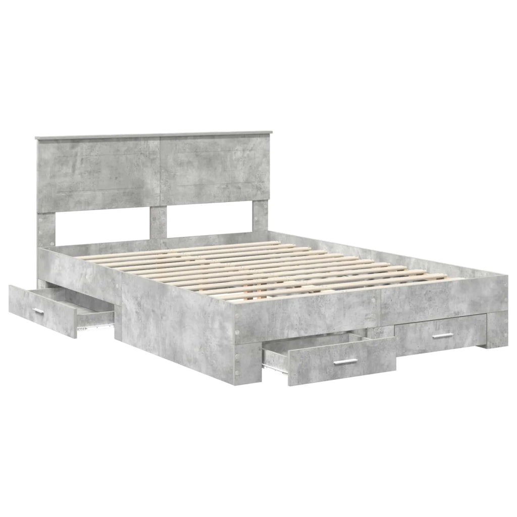 Struttura del letto con testiera Grigio cemento 150 x 200 cm 3408250