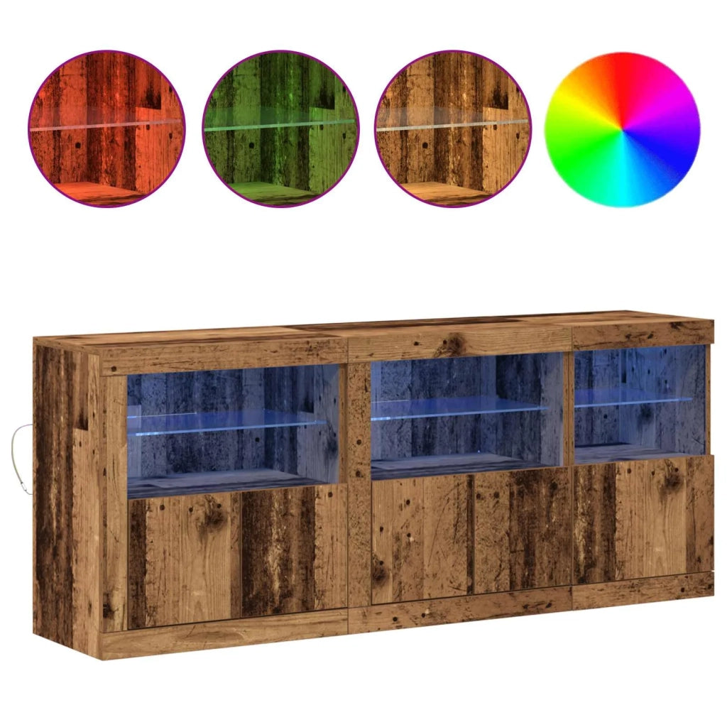 Credenza | Madia LED Legno vecchio 162 x 37 x 67 cm Legno multistrato