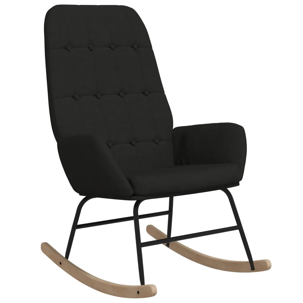 Sedia a Dondolo Nera in Tessuto 341259