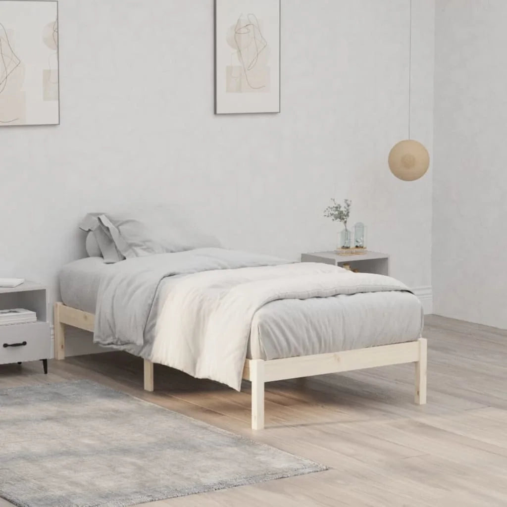 Giroletto senza Materasso-Struttura Letto 100x190 cm in Legno di Pino Doppio