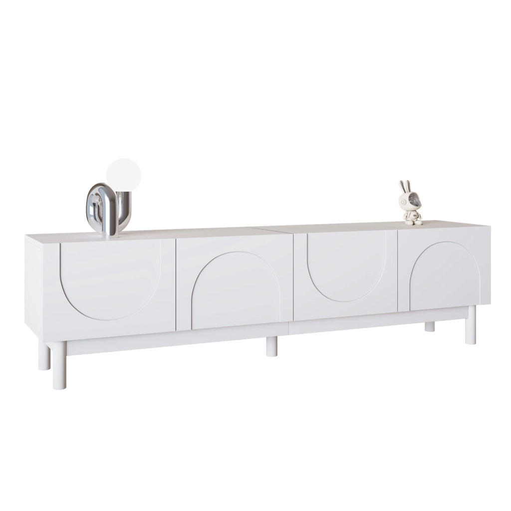 Lowboard bianco in MDF e truciolare lungo 169 cm