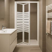 Porta doccia a soffietto book cristallo temprato profilo bianco bianco *** misure 96-100xh190 cm serigrafato, confezi...