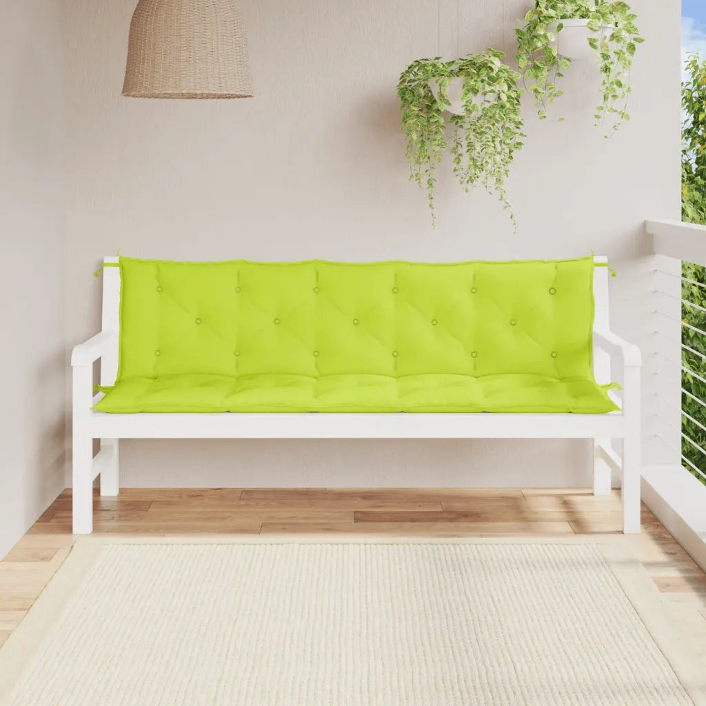 Cuscini per Panca 2 pz | Cuscini per sedie Verde Intenso 180x50x7 cm Tessuto Oxford