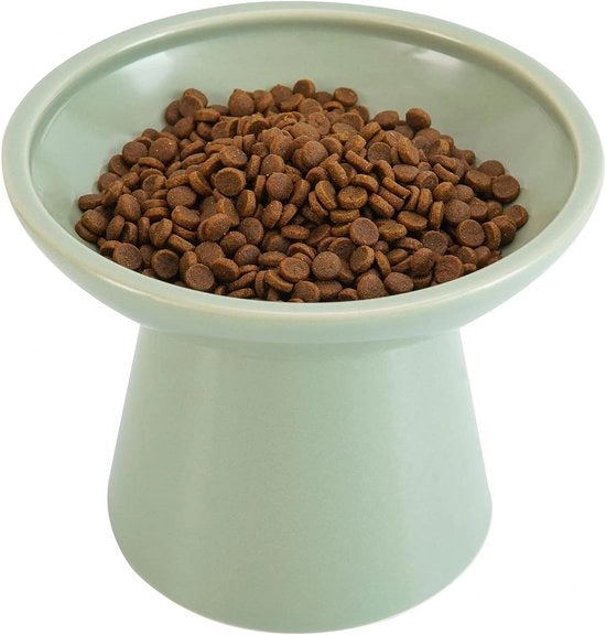 Piatti per Gatti in Ceramica di Grande Dimensione - 15.7cm Alimentatore per Gatti - Piatto Sottile per Prevenire la Fatica delle Vibrisse - Senza Piombo e Cadmio - Piatti da 13cm