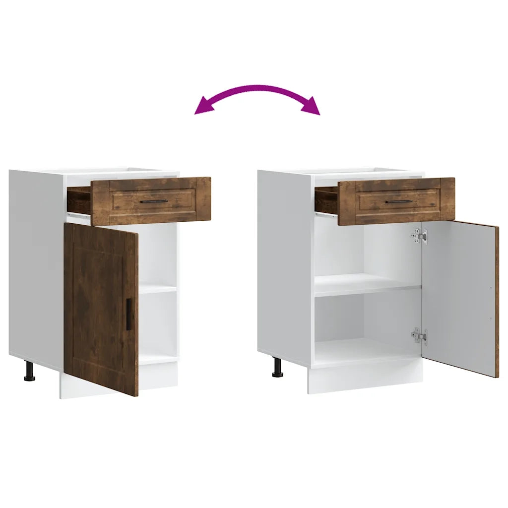 Base da Cucina Porto Rovere Fumo in Legno Multistrato 853962