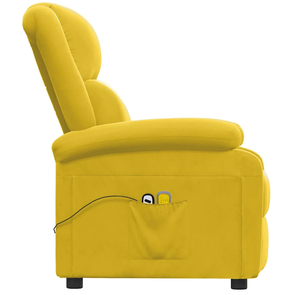 Poltrona Massaggiante Elettrica Gialla in Velluto 3098411