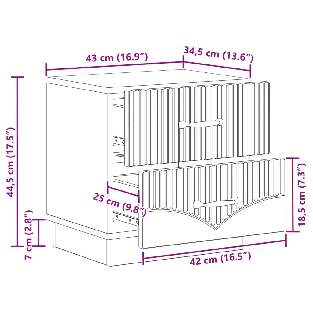 Set di 2 Comodini | Armadio da Notte | Mobiletto da notte con cassetto Bianco 43 x 34,5 x 44,5 cm