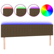 Testiera | Testata a LED Marrone Scuro 160x5x78/88 cm in Tessuto