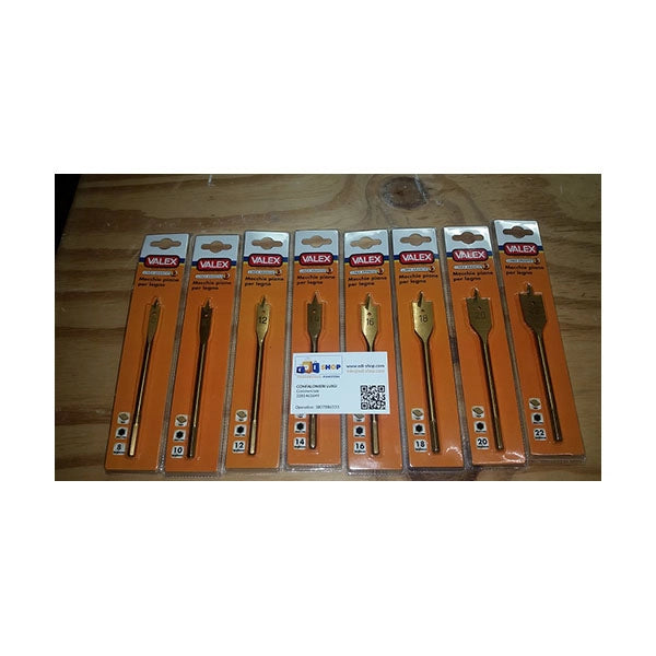 kit 8 punte legno mecchie valex 8 10 12 14 16 18 20 22 rivestite al TIN