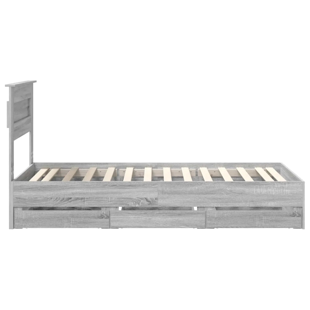 Letto singolo | Letto per adulti | Struttura del letto con cassetto Grigio Sonoma 100 x 200 cm