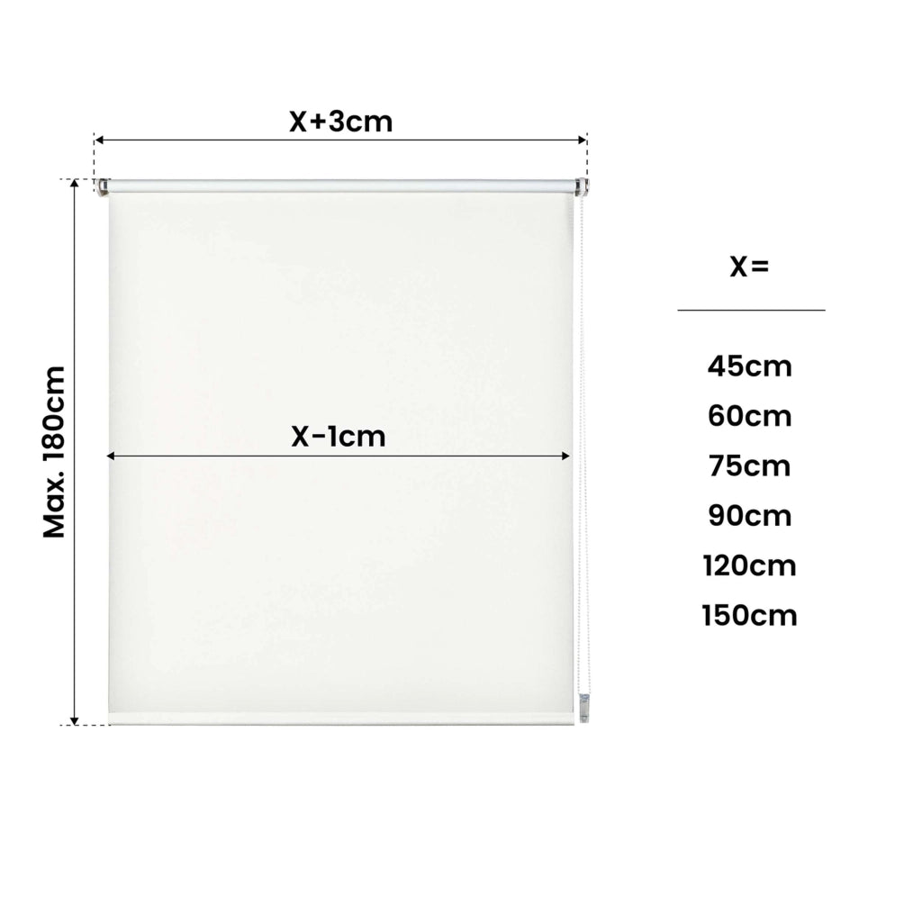 Tenda a Rullo Avvolgibile Oscurante EasyFix, Facile Da Installare, Fissaggio a Clip Senza Viti Bianco 90x180 cm