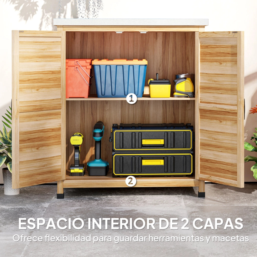 Caseta da Giardino ¨C zephmum ¨C Legno Acciaio 79x43x92 cm