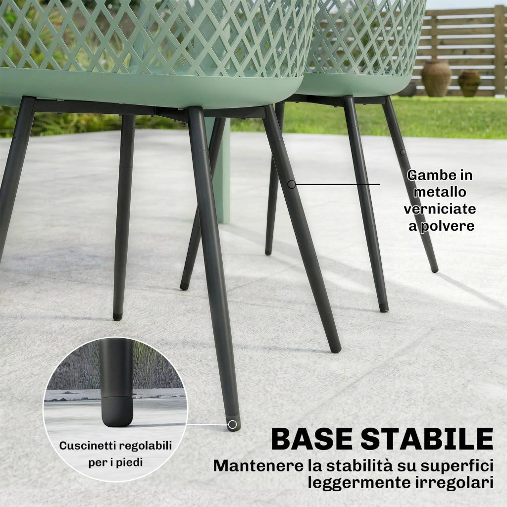 Sedia da Giardino con Braccioli ¨C zephmum ¨C Verde, PolyRattan, 4 Pezzi