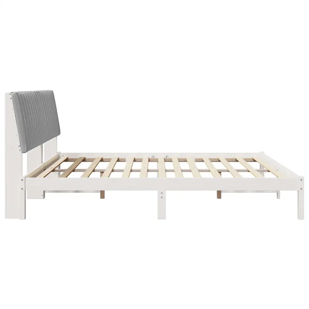 Struttura del letto-Giroletto-Rete del Letto Bianco 200 x 200 cm Pino massello 455721