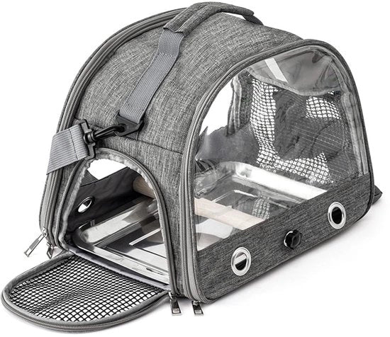 Borsa Portatile Opaca - Migliorata Ventilazione - Borsa Leggera - Cassa in Acciaio Inossidabile - Spazio Interno Regolabile - Progettazione Sostenibile - Gabbia per Uccelli