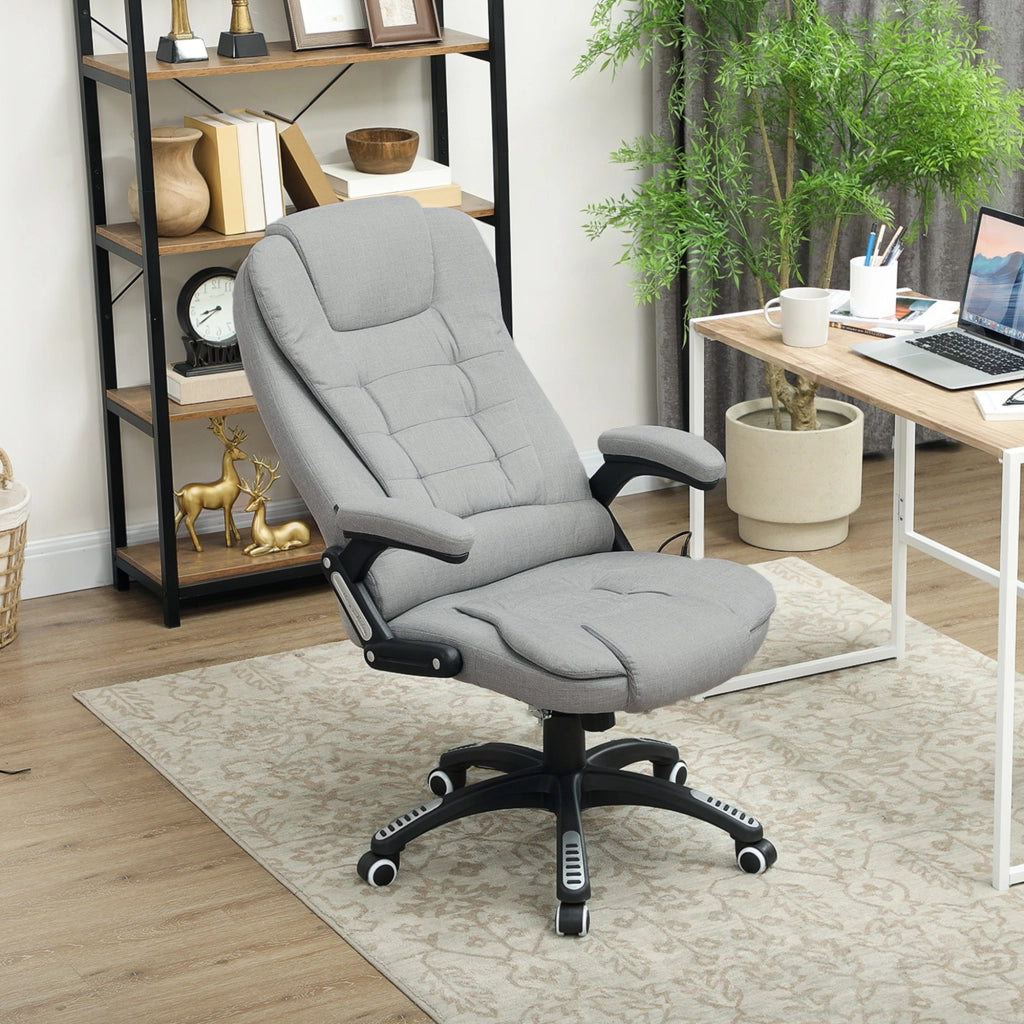 Sedia da ufficio ergonomica con massaggio e riscaldamento ¨C Xylo ¨C schienale reclinabile grigio