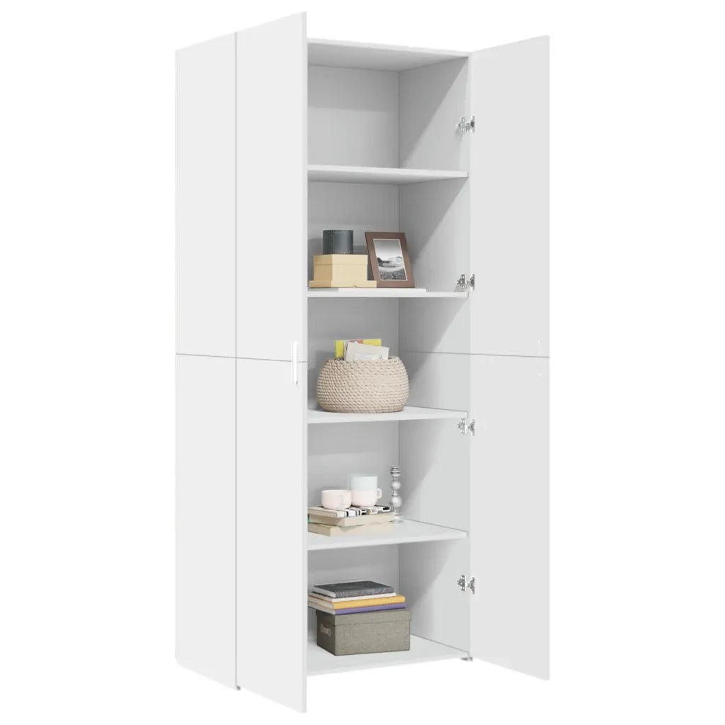 Credenza | Madia | Buffet da pranzo | Armadio da pranzo Bianca 80x42,5x185 cm in Legno Ingegnerizzato