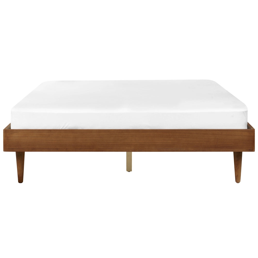 Letto in frassino marrone 160 x 200 cm con rete a doghe senza testata stile rustico minimalista
