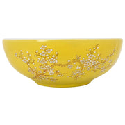 Lavabo da Appoggio Bianco e Giallo Rotondo ¦µ41x14 cm Ceramica CFW4165716