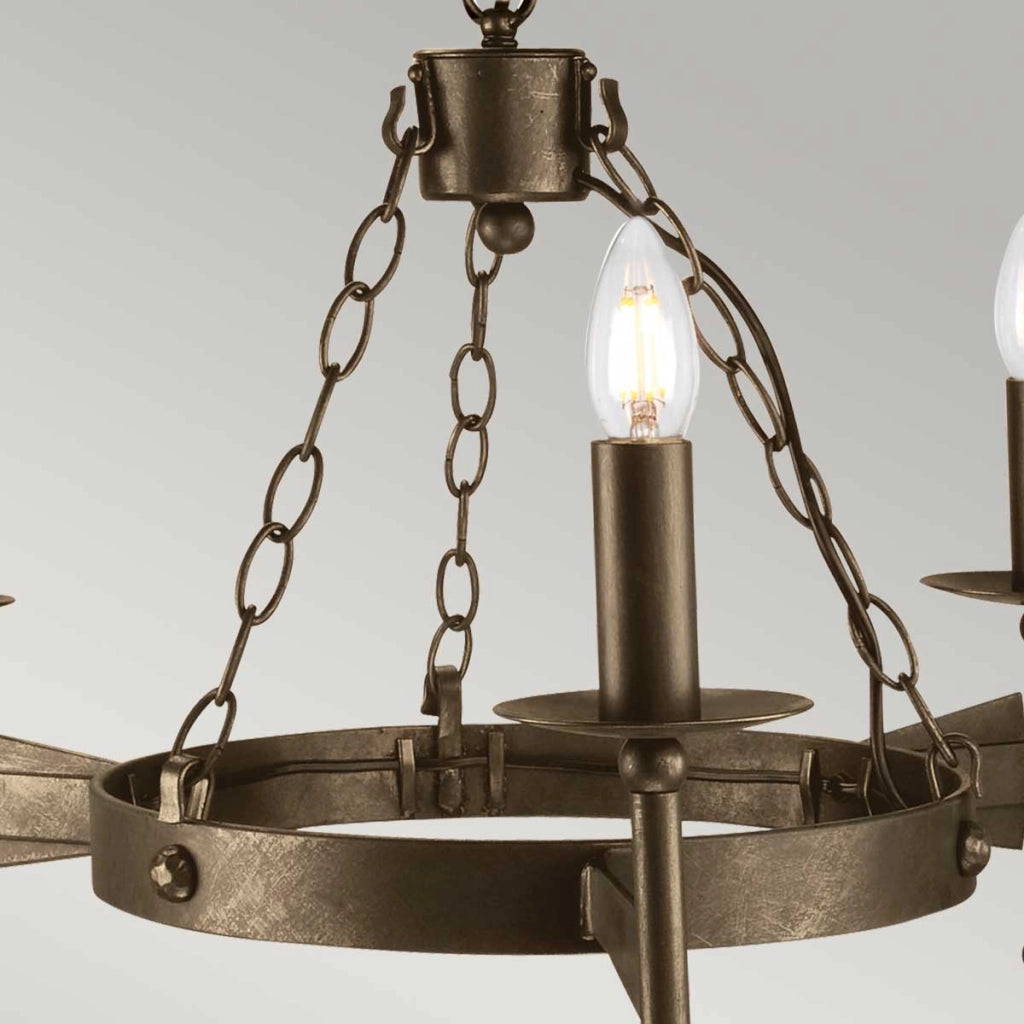 Lampadario gotico Cromwell bronzo antico 3xE14 Elstead