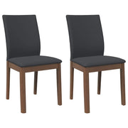 Sedie da Pranzo con Cuscini 2 pz | Sedie da cucina Marrone Legno Massello di Hevea