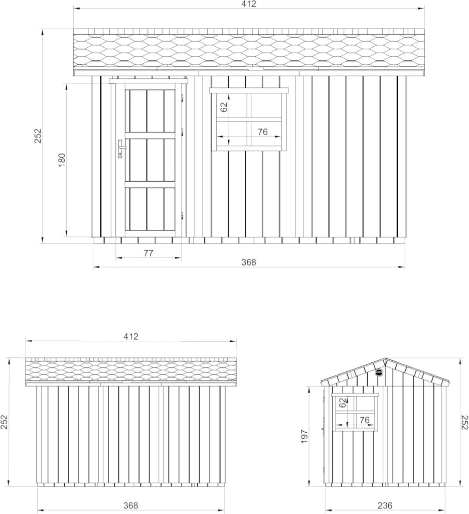Casetta da giardino di qualit? premium 8,68 m² - H252x250x412 cm - Timbela M914-REDWOOD RED