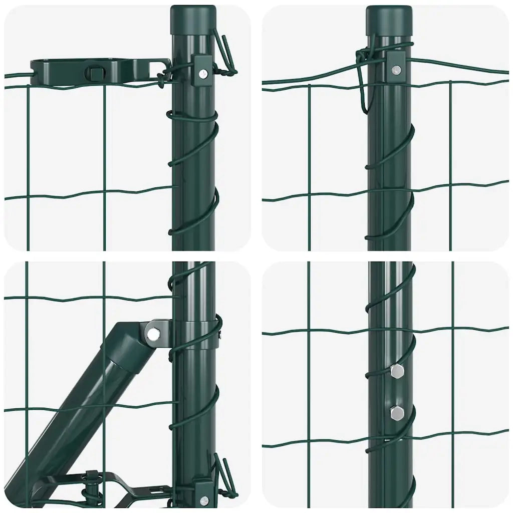 Recinzione da Giardino | Recinzione con Posto Verde 1 x 10 m Acciaio e PVC