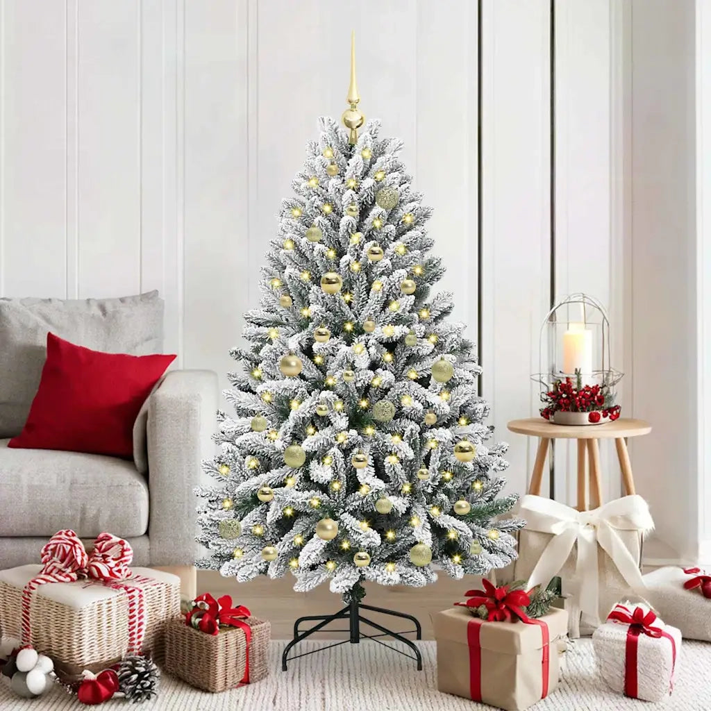 Albero di Natale artificiale con 150 LED Verde e Bianco 150 cm 3395743