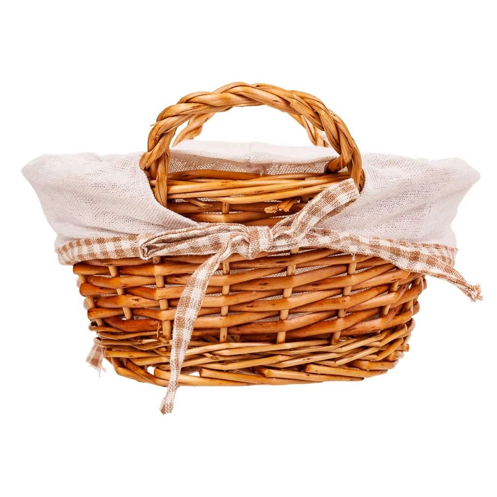 Cestino porta pane in vimini foderato D23x11h cm