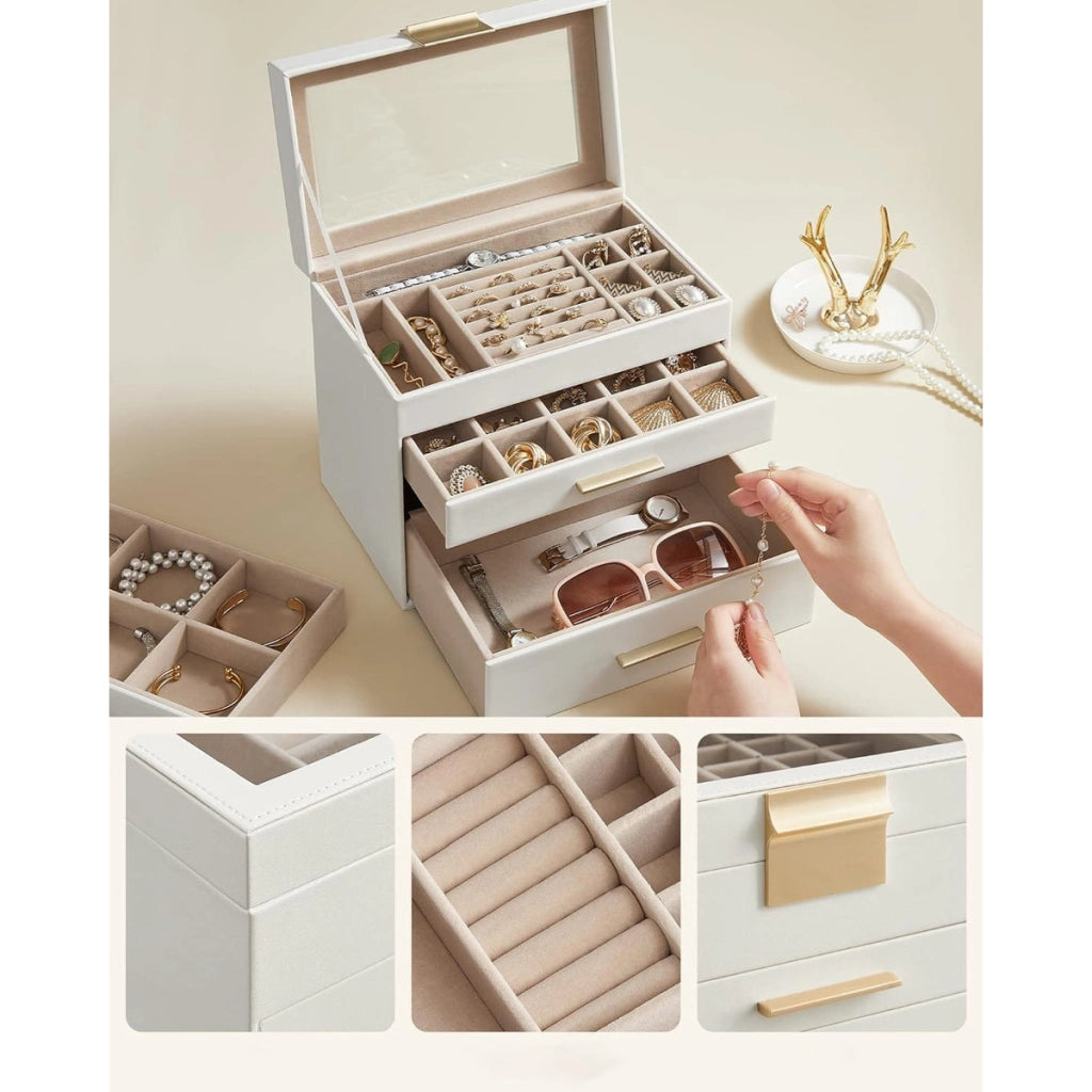 Portagioie Elegance a 4 Livelli Bianco e Oro