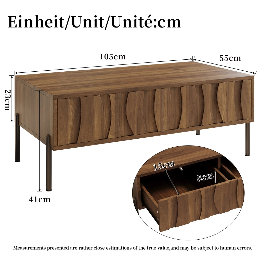 Tavolino da salotto moderno in stile retr¨° - Zephmum - 105x55x41 cm