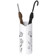 Portaombrelli con 4 Ganci e Vassoio Antigoccia ¨C Xylo ¨C Acciaio Bianco 17x17x41 cm