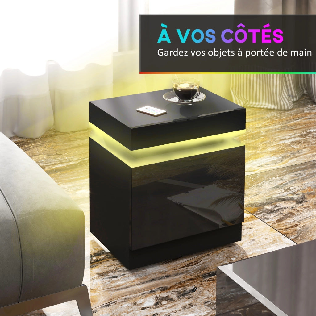 Comodino con luce LED RGB ¨C zephmum ¨C nero