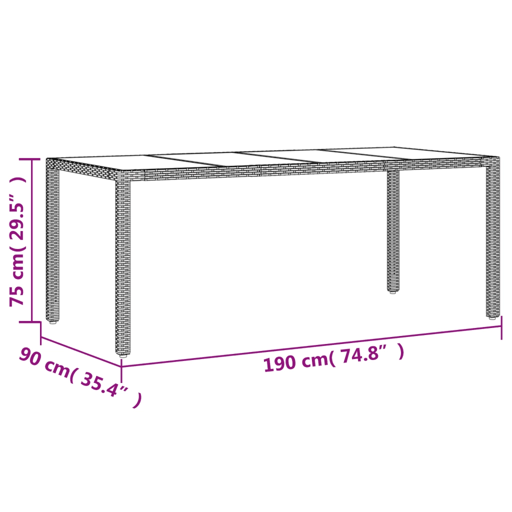 Set Pranzo da Giardino 7 pz Nero con Cuscini Polyrattan Acacia 3278673