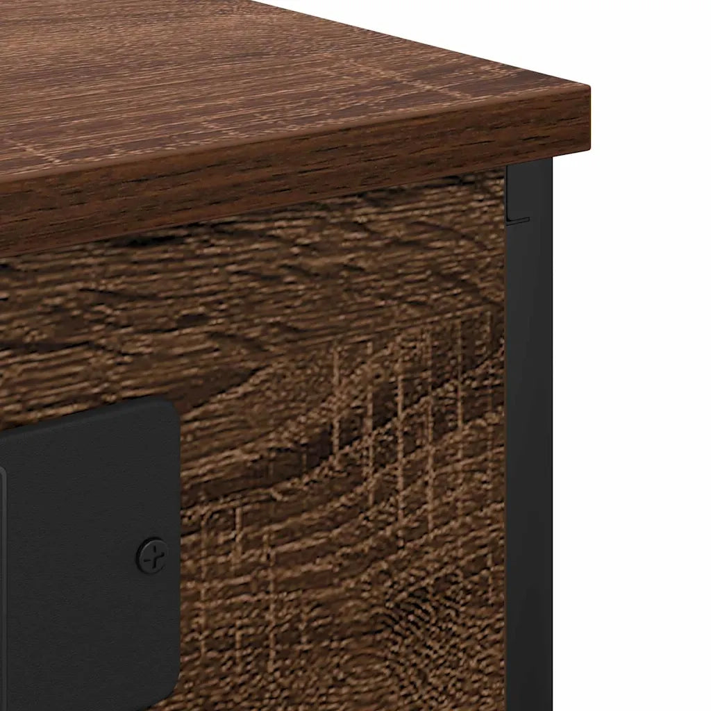 Comodino | Armadio da Notte | Mobiletto da notte con lo scaffale Rovere Marrone 41 x 31 x 76 cm