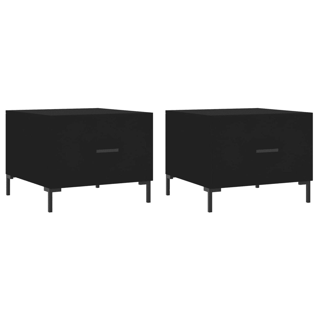 Tavolini da Salotto 2 pz Neri 50x50x40 cm in Legno Multistrato 829399