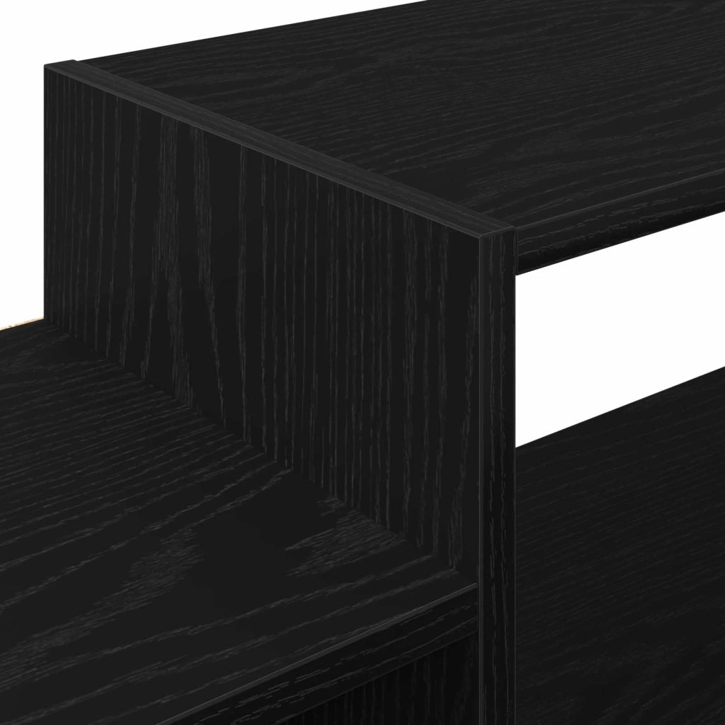 Mobile TV da Parete A parete-Credenza per TV sospesa Rovere Nero 140 x 28 x 21 cm