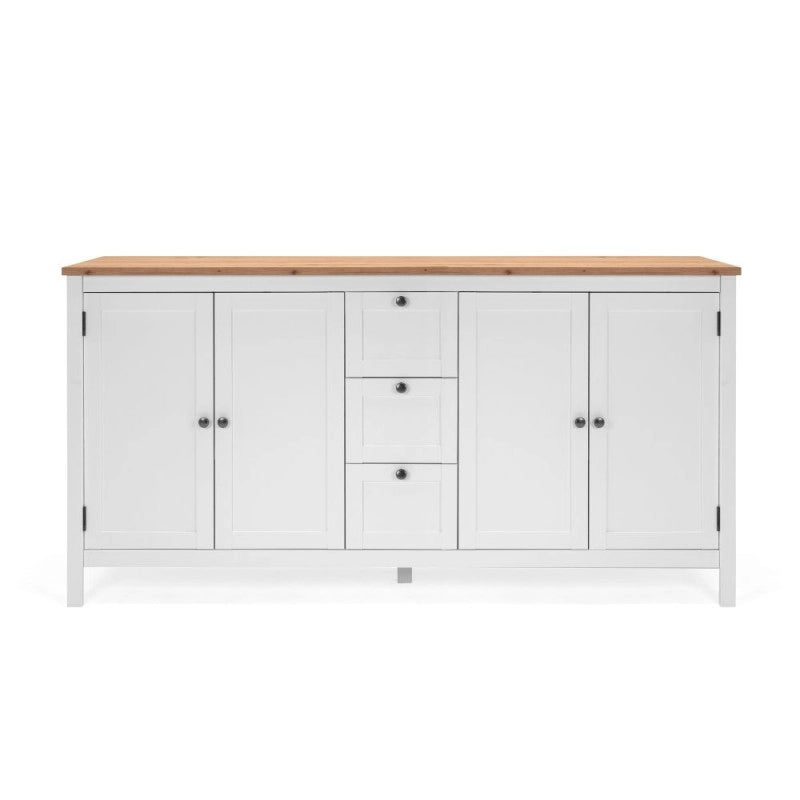 Madia Bergen51 con 4 ante e 3 cassetti colore bianco e rovere oak
