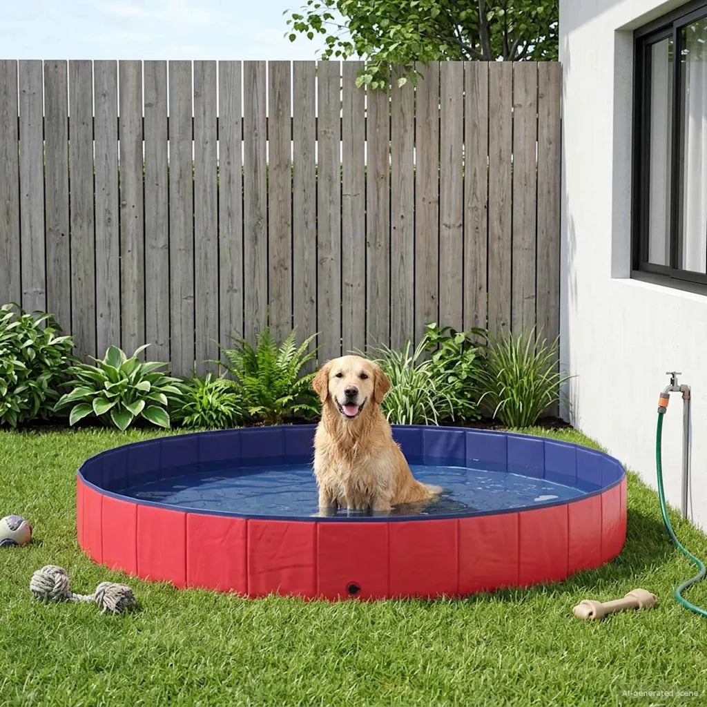 Piscina per Cani Rosso Ø300 x 38 cm PVC Spesso 42028263