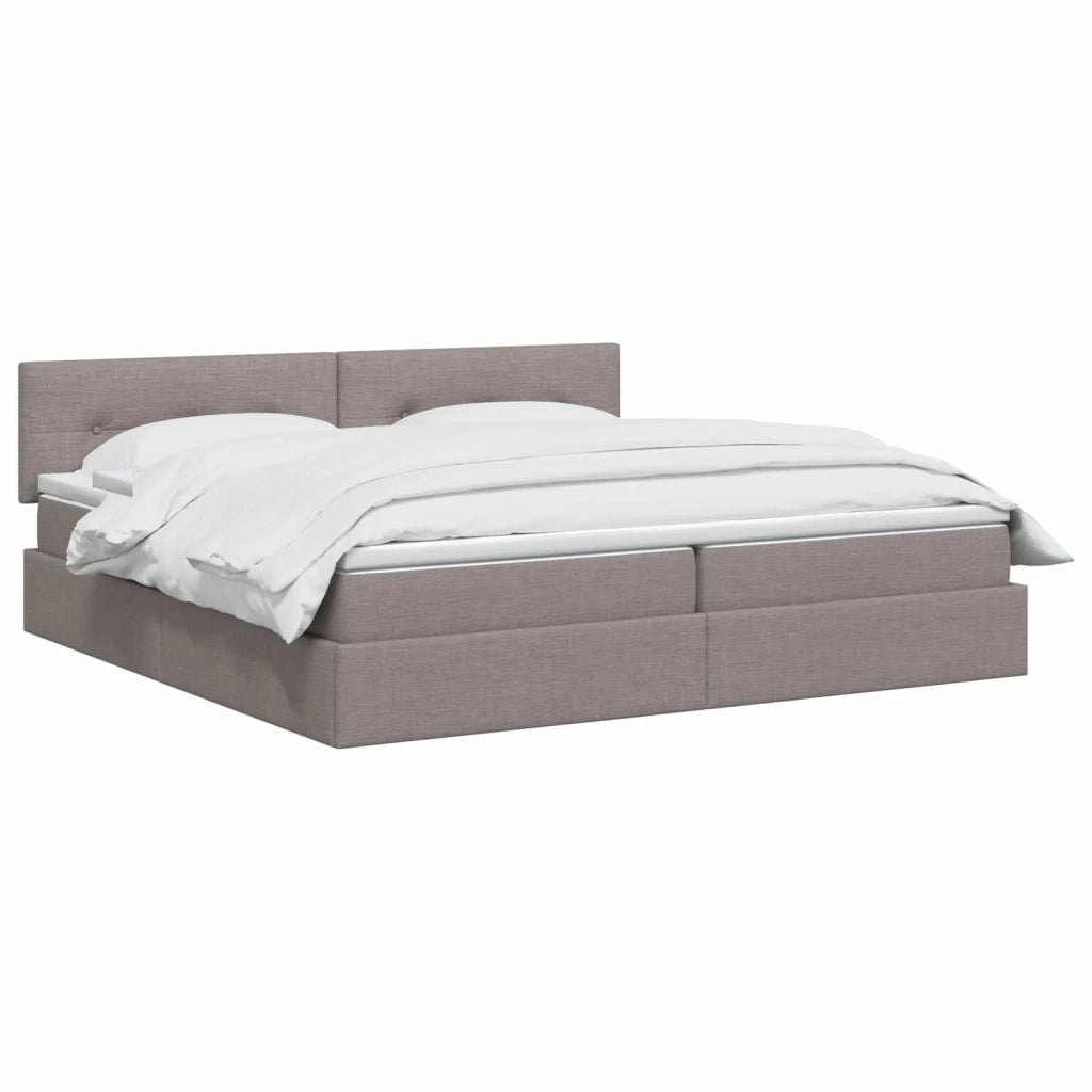 Letto con contenitore LED e materasso Tortora 200 x 200 cm 3459087