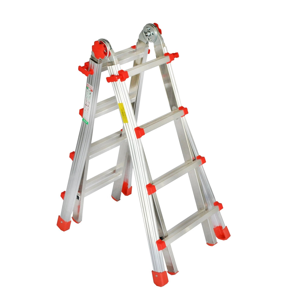 SCALA ALLUMINIO TELESCOPICA MULTIFUNZIONE GRADINI 6+6 SQUADRA PIU' 150KG MARCHETTI