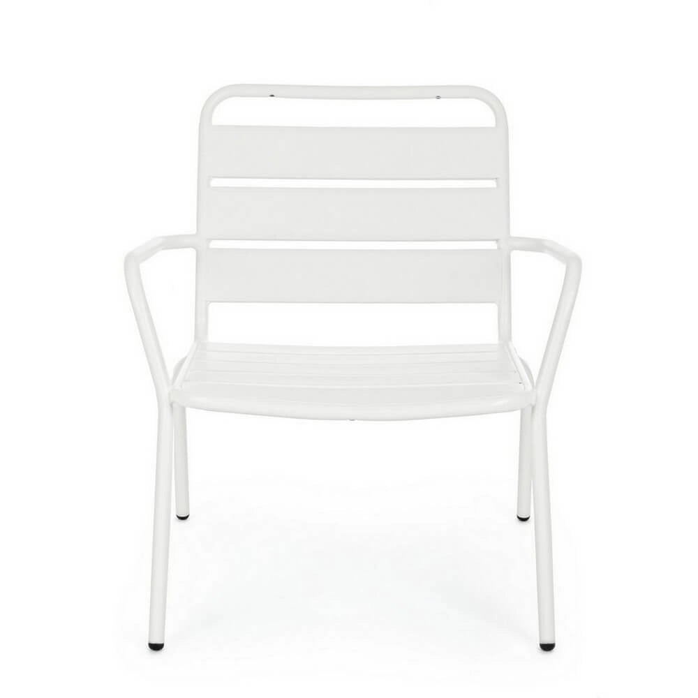 Set 2 Poltrone Acciaio Bianco Moderno da Esterno - MARLYN